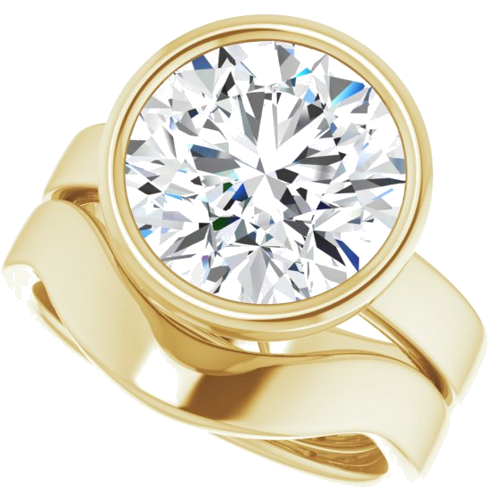 14K Yellow 11 mm Round Solitaire Engagement Ring Mounting (10)