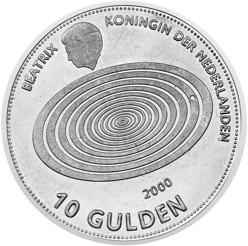 10 guldeņu Beatrise Jaunais tūkstošgade 1999 Nīderlande sudraba monēta (2)