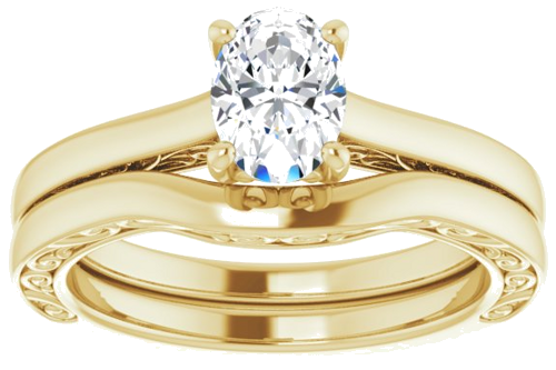 Sužadėtuvių Žiedas „Solitaire“ 14k yellow gold Oval 7mm x 5mm (8)