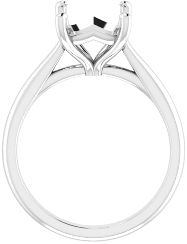 14K White 10x8 mm Emerald Solitaire Engagement Ring Mounting (2)