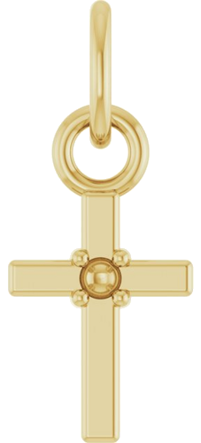Pakabukas „Accented Cross“ 14k yellow gold Round 1mm (1)