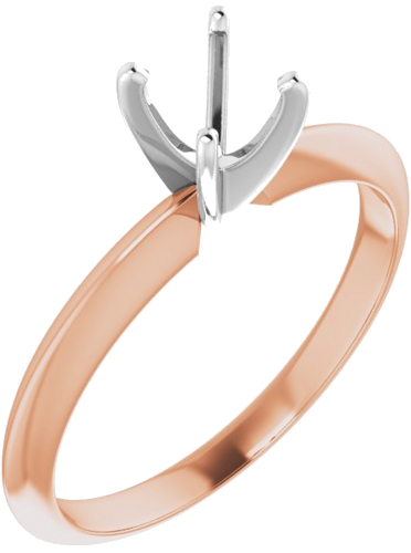 Sužadėtuvių Žiedas „Light Solitaire“ 585 Baltojo Ir Rožinis Aukso Round 5mm x 5.3mm (1)