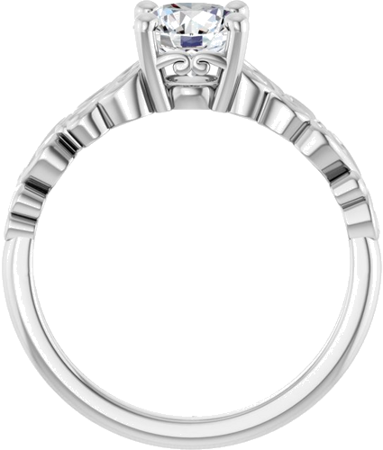 Sužadėtuvių Žiedas „Solitaire Sculptural“ 14k white gold Round 6.5mm (7)