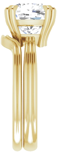 Sužadėtuvių Žiedas „Double Claw-Prong Solitaire“ 14k yellow gold Cushion 9mm (9)