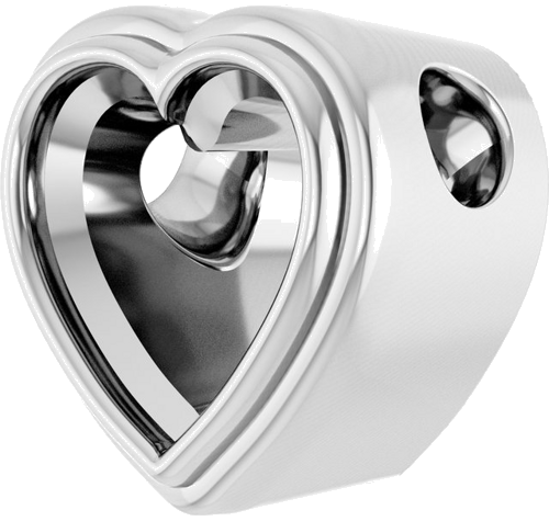 Pakabukas „Bezel-Set Solitaire“ 10k white gold Heart 5mm (2)