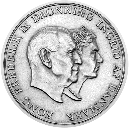 5 Kroner King Frederik IX Silver Wedding 1960 Denmark Silver Coin (1)
