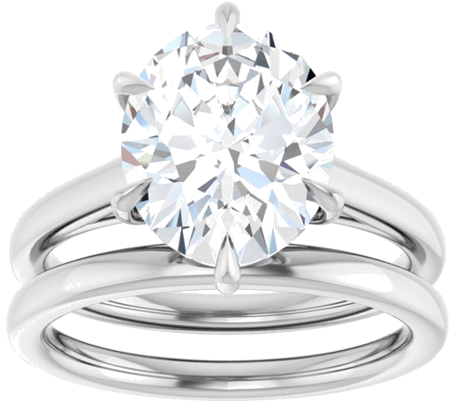 Sužadėtuvių Žiedas „Claw-Pong“ 14k white gold Oval 11mm x 9mm (8)