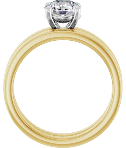 Sužadėtuvių Žiedas „Solitaire“ 14k yellow/white gold Round 6.5mm (7)