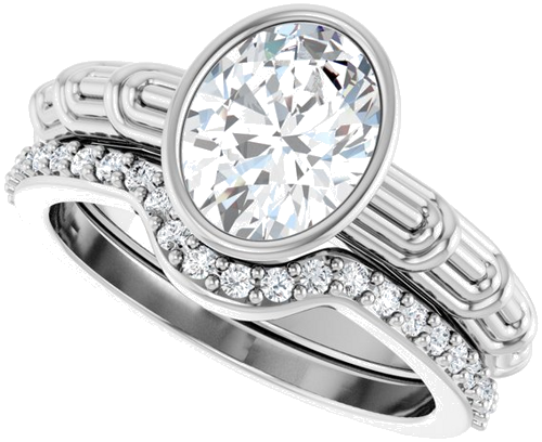 Sužadėtuvių Žiedas „Solitaire“ 585 Baltojo Aukso Oval 9mm x 7mm (10)