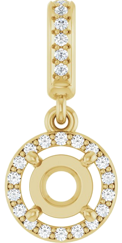 Pakabukas „Accented Halo-Style“ 14k yellow gold Round 5.5mm (1)