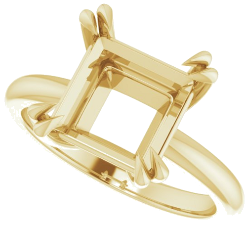 Sužadėtuvių Žiedas „Double Claw-Prong Solitaire“ 14k yellow gold Square 9mm (5)