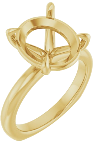 Sužadėtuvių Žiedas „Claw-Prong Euro Shank“ 14k yellow gold Oval 13mm x 11mm (1)