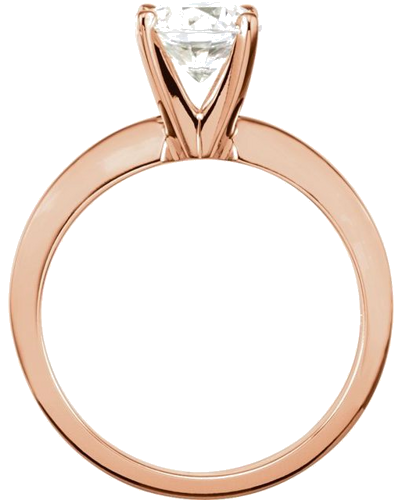 Sužadėtuvių Žiedas „Heavy Solitaire“ 585 Rožinis Aukso Round 6.6mm x 7.2mm (4)