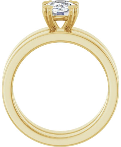 Sužadėtuvių Žiedas „Double Claw-Prong Solitaire“ 14k yellow gold Elongated Cushion 8mm x 6mm (7)