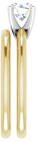 Sužadėtuvių Žiedas „Solitaire“ 585 Baltojo Ir Geltonojo Aukso Round 6mm (9)