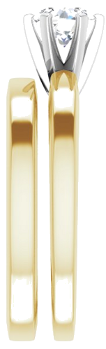 Sužadėtuvių Žiedas „Solitaire“ 585 Baltojo Ir Geltonojo Aukso Round 5.2mm (9)