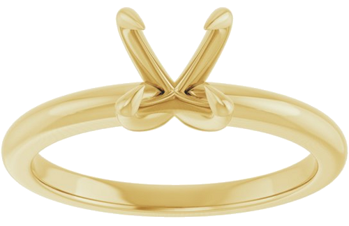 14K Yellow 6.5 mm Round Solitaire Engagement Ring Mounting (3)