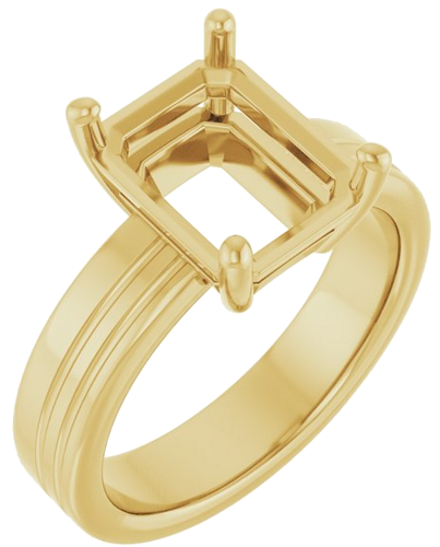 Sužadėtuvių Žiedas „Solitaire“ 585 Geltonojo Aukso Emerald 10mm x 8mm (1)