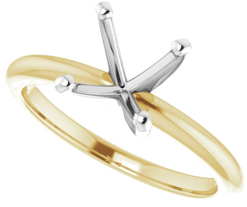 18K Yellow   White  6x6 mm Square Solitaire Engagement Ring Mounting (5)