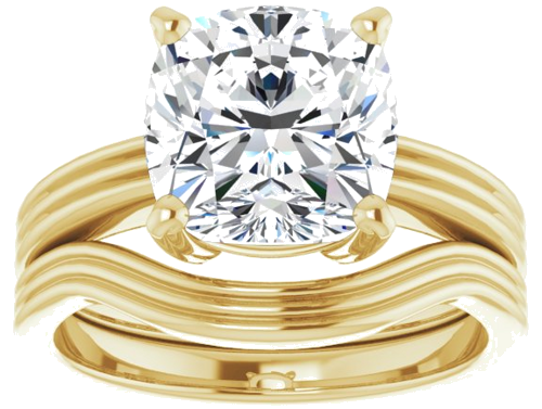 Sužadėtuvių Žiedas „Solitaire“ 18k yellow gold Cushion 9mm (8)