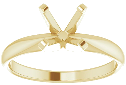 14K Yellow 6.6-7.2 mm Round Solitaire Engagement Ring Mounting (3)