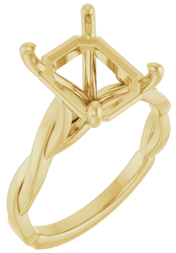 Sužadėtuvių Žiedas „Infinity-Inspired“ 14k yellow gold Emerald 10mm x 8mm (1)