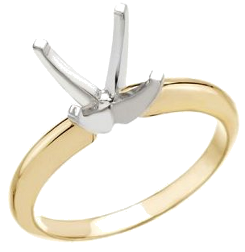 14K Yellow   White 7 mm Square Solitaire Ring Mounting (1)
