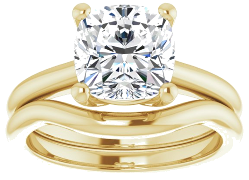 Sužadėtuvių Žiedas „V-End Prong“ 14k yellow gold Cushion 8mm (8)