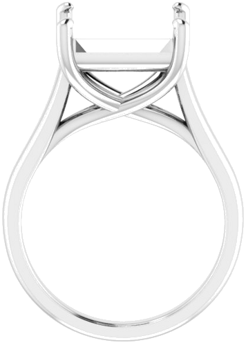 Sužadėtuvių Žiedas „Solitaire“ 585 Baltojo Aukso Square 10mm (2)