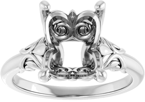 Sužadėtuvių Žiedas „Solitaire“ 14k white gold Emerald 10mm x 8mm (3)