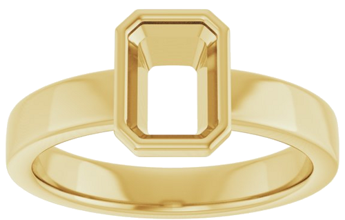 Sužadėtuvių Žiedas „Bezel-Set Solitaire“ 14k yellow gold Emerald 7mm x 5mm (3)