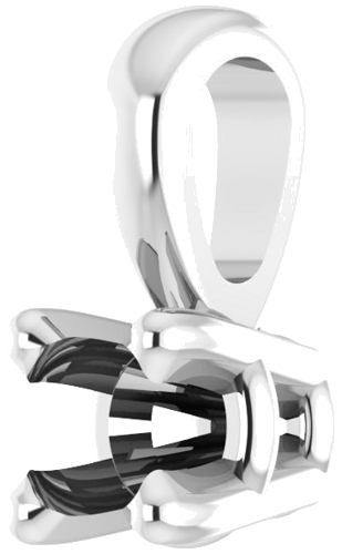 14K White 2.5 mm Round 4-Prong Pendant Mounting (2)