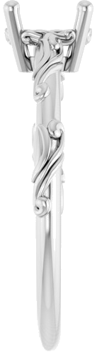 Sužadėtuvių Žiedas „Solitaire Scroll“ 14k white gold Oval 7mm x 5mm (4)