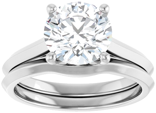 Sužadėtuvių Žiedas „Claw-Prong“ 14k white gold Round 8.2mm (8)