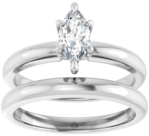 Sužadėtuvių Žiedas „Claw-Prong Solitaire“ 14k white gold Marquise 8mm x 4mm (8)