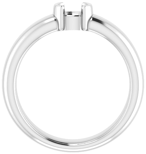 Sužadėtuvių Žiedas „Half Bezel Solitaire“ 585 Baltojo Aukso Round 4.8mm (2)