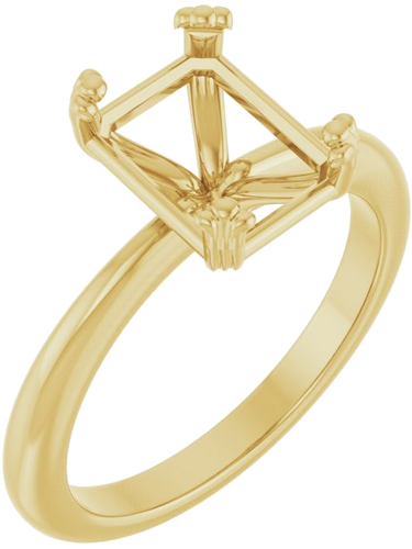 Sužadėtuvių Žiedas „Solitaire“ 14k yellow gold Emerald 9mm x 7mm (1)
