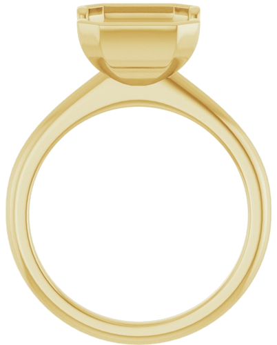 Sužadėtuvių Žiedas „Half-Bezel“ 14k yellow gold Emerald 10mm x 8mm (2)