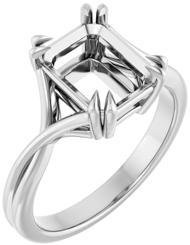 Sužadėtuvių Žiedas „Solitaire“ 585 Baltojo Aukso Emerald 9mm x 7mm (1)