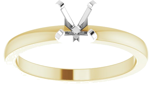 14K Yellow White 5-5.3 mm Round Solitaire Engagement Ring Mounting (3)