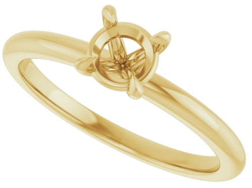 Sužadėtuvių Žiedas „Claw-Prong“ 14k yellow gold Round 5.2mm (5)