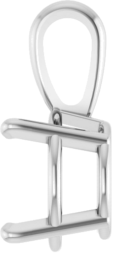 14K White 9 mm Round 4-Prong Pendant Mounting (3)