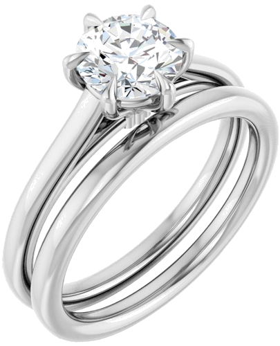 Sužadėtuvių Žiedas „Claw-Pong“ 14k white gold Round 6.5mm (6)