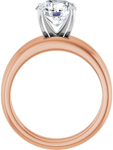 14K Rose   White  8 mm Round Solitaire Engagement Ring Mounting (7)