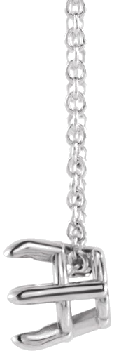14K White 6 mm Round Solitaire 16-18  Necklace Mounting (2)
