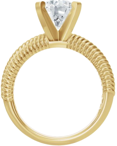 Sužadėtuvių Žiedas „Solitaire Rope“ 14k yellow gold Round 8.2mm (2)