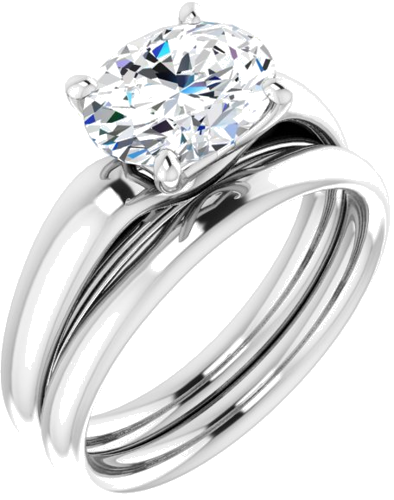 Sužadėtuvių Žiedas 14k white gold Oval 9mm x 7mm (6)