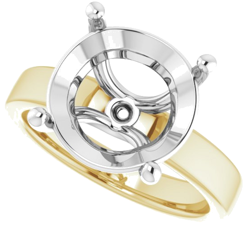 Sužadėtuvių Žiedas „Solitaire“ 14k yellow/white gold Round 12mm (5)