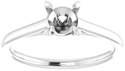 14K White  5.5 mm Round Solitaire Engagement Ring Mounting (3)