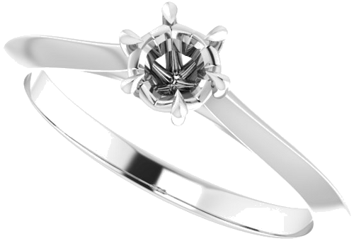 Sužadėtuvių Žiedas „Claw-Prong Solitaire“ 925 Sidabro Round 4.4mm (5)